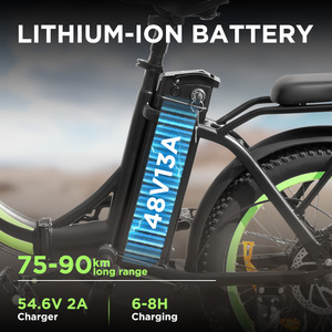 Bicicleta Eléctrica Plegable de 20 Pulgadas con Llantas Gruesas, Bicicleta Urbana con Batería de 13ah y Motor en el Buje Trasero - Product Image 5