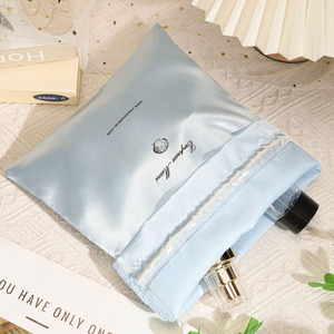 Luxury Fashion Custom Logo Printed Silk Satin Drawstring <b>Bag</b> for <b>Hat</b> Cloth Hair Wigs Watch Handle Dust Party Gift Package - Product Image 3