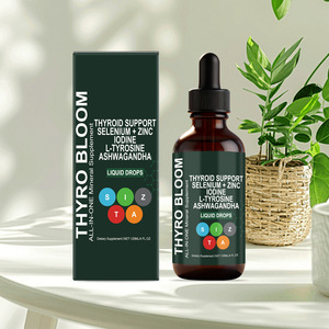 Prêt à expédier <span class=keywords><strong>THYRO</strong></span> BLOOM 120ml Gouttes de soutien de la <span class=keywords><strong>thyro</strong></span>ïde avec Iode Sélénium Zinc L-Tyrosine Ashwagandha Métabolisme Énergie 4oz - Product Image 1
