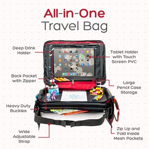 Échantillon gratuit : Organisateur de siège auto pour enfants, sac de dessin, plateau de voyage réglable pour siège arrière, fabrication OEM - Product Image 5
