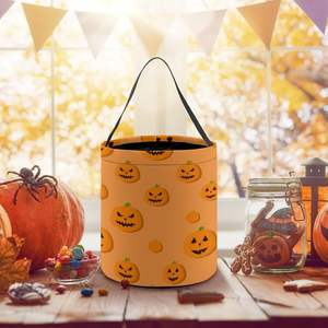 Sacs fourre-tout orange citrouille d'Halloween Taille unique Seau à bonbons Fabriqué en Chine pour les fêtes d'Halloween - Product Image 2