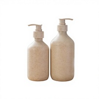 Vente en gros de flacons pompe en plastique PP écologiques de 400 ml, emballage cosmétique rond personnalisé avec logo, pour shampoing, soins de la peau, normes UE et US