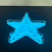 Support à shot LED rechargeable en forme d'étoile, plateau lumineux en acrylique pour bouteilles, présentoir pour bar, KTV, boîte de nuit, fête