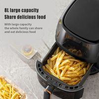 Friteuse à air numérique intelligente électrique moderne sans huile 8L à écran tactile, cuisson rapide, prise UK/EU, vente en gros Chine