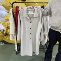 Manteaux en laine double face d'occasion pour femmes adultes, vêtements d'hiver de haute qualité, vente en gros