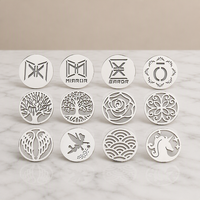 Plaque en acier inoxydable, face polie miroir, dos brossé, breloques DIY à estamper, compatibles avec pendentifs et médaillons flottants