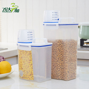 Rice Bucket Transparent Grain <b>Storage</b> <b>Box</b> 1.8L And 3L With Seal Lid For Kitchen Use - Product Image 2