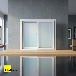 หน้าต่างบานเลื่อนคู่ PVC รุ่น HOFFEN PRO ขนาด 150x110 ซม. สีขาว สำหรับใช้งานภายนอกอาคาร เหมาะสำหรับโรงแรม บ้านพักตากอากาศ ป้องกันลม ทนทานตลอดอายุการใช้งาน ใช้ได้กับห้องครัวและทางเข้า - Product Image 2