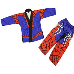 Ensemble de kimono de Jiu-Jitsu brésilien pour enfants avec imprimé toile d'araignée – Uniforme d'entraînement d'arts martiaux personnalisé avec pantalon assorti - Product Image 1