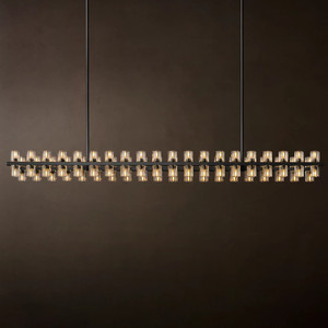 American Industrial Retro Vintage Chandelier for Restaurant 72" Large Kitchen Island Meeting Dining Room Rectangle Chandeliers - Product Image 1