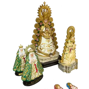 Resina del sudeste de Asia arte hindú estatuas religiosas de lujo Estatua de la Virgen María celebrar bebé figuras