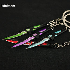 용감한 칼 장난감 Elderframe 단검 모델 남성용 미니 건 키 체인, 실버 금속 권총 열쇠 고리 펜던트 용감한 칼 - Product Image 5