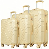 Valise légère en ABS, lot de 3, coque rigide, silencieuse, 4 roues, serrure de sécurité, grande capacité, chariot de voyage à roulettes, personnalisable