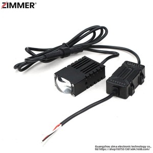 Zimmer 28W Mini ma trận Laser Đèn pha ống kính màu vàng trắng LED kép ánh sáng phổ quát cho xe ô tô xe máy cao Chùm thấp màu kép - Product Image 4