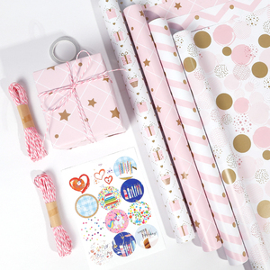 Wholesale 80g Birthday <b>Pink</b> Art <b>Paper</b> <b>Tissue</b> 43*300cm Gift Luxury Custom Packaging Wrapping <b>Paper</b> Roll - Product Image 6
