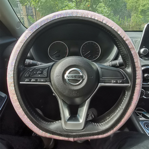 <span class=keywords><strong>Funda</strong></span> de cuero de diamante <span class=keywords><strong>para</strong></span> <span class=keywords><strong>volante</strong></span> de <span class=keywords><strong>mujer</strong></span> y niña, Protector Universal <span class=keywords><strong>para</strong></span> <span class=keywords><strong>volante</strong></span> de coche de 15 pulgadas (antideslizante) - Product Image 3