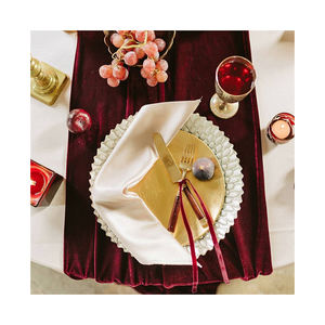 Camino de mesa de tela de queso azul polvoriento moderno tejido sólido 100% poliéster estilo Wabi-Sabi personalizable para uso doméstico en Hotel sin costuras - Product Image 3