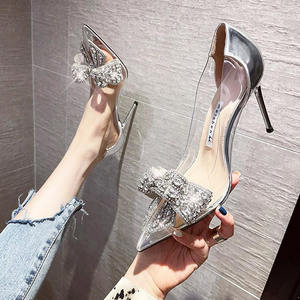 Vendita calda di lusso di buona qualità da <span class=keywords><strong>sposa</strong></span> donna Stiletto moda Sexy con fiocco decorazione con strass tacco alto <span class=keywords><strong>scarpe</strong></span> da donna - Product Image 3
