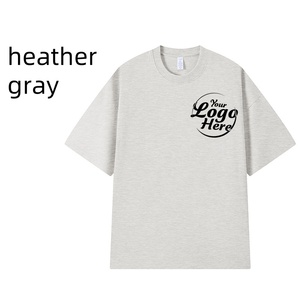 Camiseta de hombro suelto de algodón peinado de 230G Unisex, camiseta de hombre de alta calidad con bordado gráfico impreso y personalizado - Product Image 5