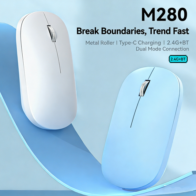 Wireless Bluetooth Mouse Rechargeable Laptop Mice Silent Slim Dual Mode Computer Mouse for Mac Laptop Tablet Computer