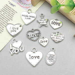 Customized Heart Shaped <strong>Charms</strong> Handmade Metal Pendant Made With love Label Carving DIY Jewelry Accessory <strong>Charm</strong> - Product Image 3