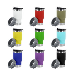 Özel Logo çift kapaklar soğutma Tumbler düzenli 14oz şişe soğutucu buzdolabı bira açacağı ile kutu soğutucu tutamağı paslanmaz çelik - Product Image 2