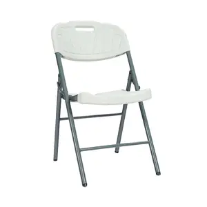 Оптовая продажа, портативное пластиковое стальное металлическое складное обеденный стул из полиэтилена HDPE для наружных и закрытых мероприятий, свадебных банкетов, буфетов