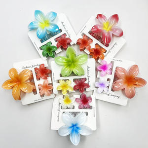 3 uds Bohemia Vintage plástico huevo flor pinzas para el cabello para mujer señora Hawaii playa pinzas para el cabello vacaciones accesorios para el cabello joyería - Product Image 4