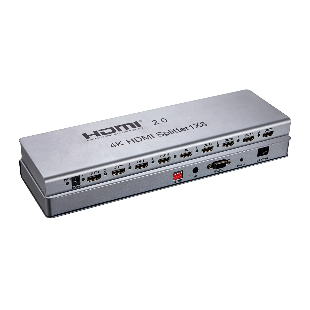 4K * 2K HDMI разветвитель 1*8 металлический корпус DV5V/2A 3D 1In 8 Out HDMI разветвитель для монитора