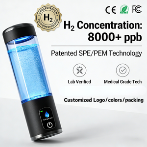 Factory Wholesale Private Model 8000ppb 320 ML Tritan Body PEM/SPE USB <strong>Colour</strong> Full Light H88 Hydrogen Rich Water Bottle - Product Image 3