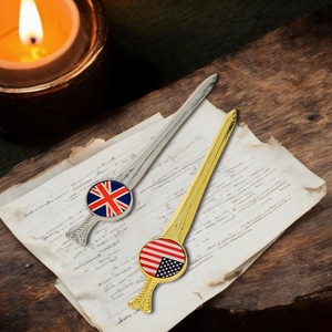 Abridor de cartas personalizado con forma de regla de negocios, punta de cuchilla redondeada, Tagliacarte plateado, diseño DIY de alta calidad para invitados. - Product Image 3