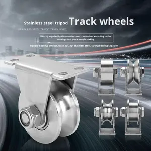 Poulie en acier inoxydable 304, en forme de U, en forme de V, roue de rail, équipement mécanique, porte coulissante, levage, câble en acier, chariot - Product Image 1