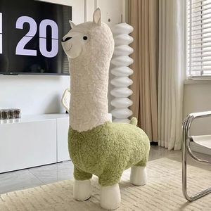 Tabouret en peluche Wan Yusen Alpaca, siège en tissu doux, décoration d'intérieur pour garçon - Product Image 2