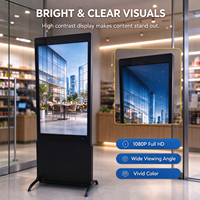 Écran d'affichage numérique portable en verre trempé LCD ADS de 43, 49, 55, 65 et 75 pouces