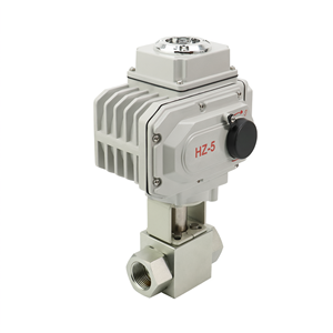 Vanne à bille haute pression à commande électrique DN06-DN50 PN315 en acier au carbone, vanne hydraulique filetée à deux voies - Product Image 1
