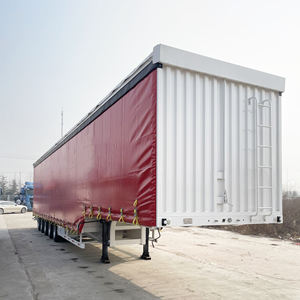 Semi-remorque à rideaux latéraux ouvrants en PVC de 40 pieds, 3 essieux, 4 essieux, <span class=keywords><strong>transport</strong></span> de 40 tonnes, 60 tonnes, camion à plateau sec - Product Image 1