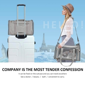 Sac de voyage approuvé par la TSA pour animaux de compagnie Petits chats Chiens avec ventilation adéquate, 5 fenêtres en maille, 3 entrées, fermeture à glissière de sécurité verrouillable - Product Image 5