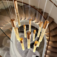 Lustre de cuisine en verre soufflé en laiton moderne personnalisé Lampes suspendues à suspension unique Grande île d'éclairage pour la maison