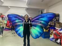 Costume de papillon gonflable bleu à éclairage LED pour la Performance de carnaval de défilé