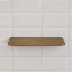 <b>Vintage</b> Brass Wall Mounted Shower Shelf Aged Brass Floating <b>Bathroom</b> Storage Organizer for Modern Home and <b>Bathroom</b> <b>Accessories</b> - Product Image 4