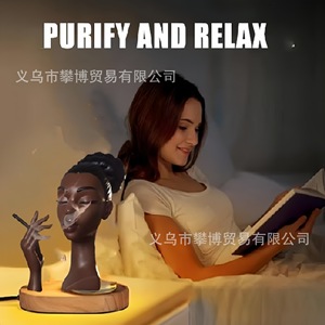 <b>Head</b> Scents Burner For Black Women Resin Aromatherapy Incense Holder With Hand And Cigarette <b>Style</b> A - Product Image 4