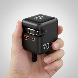 Cargador de Pared PD Retráctil Rápido, Cable de Carga para Teléfono, USB-C a PD, Cargador GaN 2C 70W, Productos Más Vendidos 2025 - Product Image 1