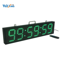 TT0680AD Layar LED 8" Dua Sisi Persegi Bertenaga AC Timer Hitung Mundur Desain Modern Jam Pengatur Waktu Olahraga Lari Luar Ruangan