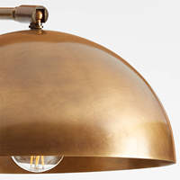 Plafonnier LED 3 lumières Olia semi-encastré, style Mid-Century Modern, en laiton bruni, avec bras arqué, pour salon et salle à manger, design nordique de luxe