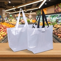 Sac tissé en PP transparent très vendu, réutilisable, de haute qualité, pour les courses, le shopping et l'emballage