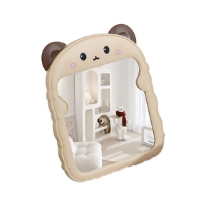 Foldable Bear Ear Makeup Mirror Glass Lens Adjustable Stand Desktop Vanity Mirror For Home Office Student Use - Product Image 2