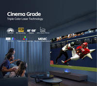 Nueva tendencia UST Short Throw Triple Color-Laser 4K UHD GTV System Smart 1200 ANSI Lumens Home Theater Proyector de video 3D