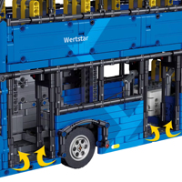 2692 pièces Blocs de construction Bus à deux étages, Véhicule urbain modulaire bleu, Modèle de bus technique, Briques, Idées de jouets pour adultes, Cadeaux