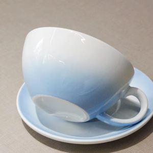 Tazza di caffè in ceramica e piattino <span class=keywords><strong>Latte</strong></span> tazza stile semplice Logo di colore personalizzato 300 <span class=keywords><strong>ml</strong></span> per la caffetteria alimentare - Product Image 3