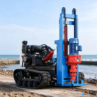 Machine de forage rotative pneumatique sur chenilles pour pieux photovoltaïques solaires